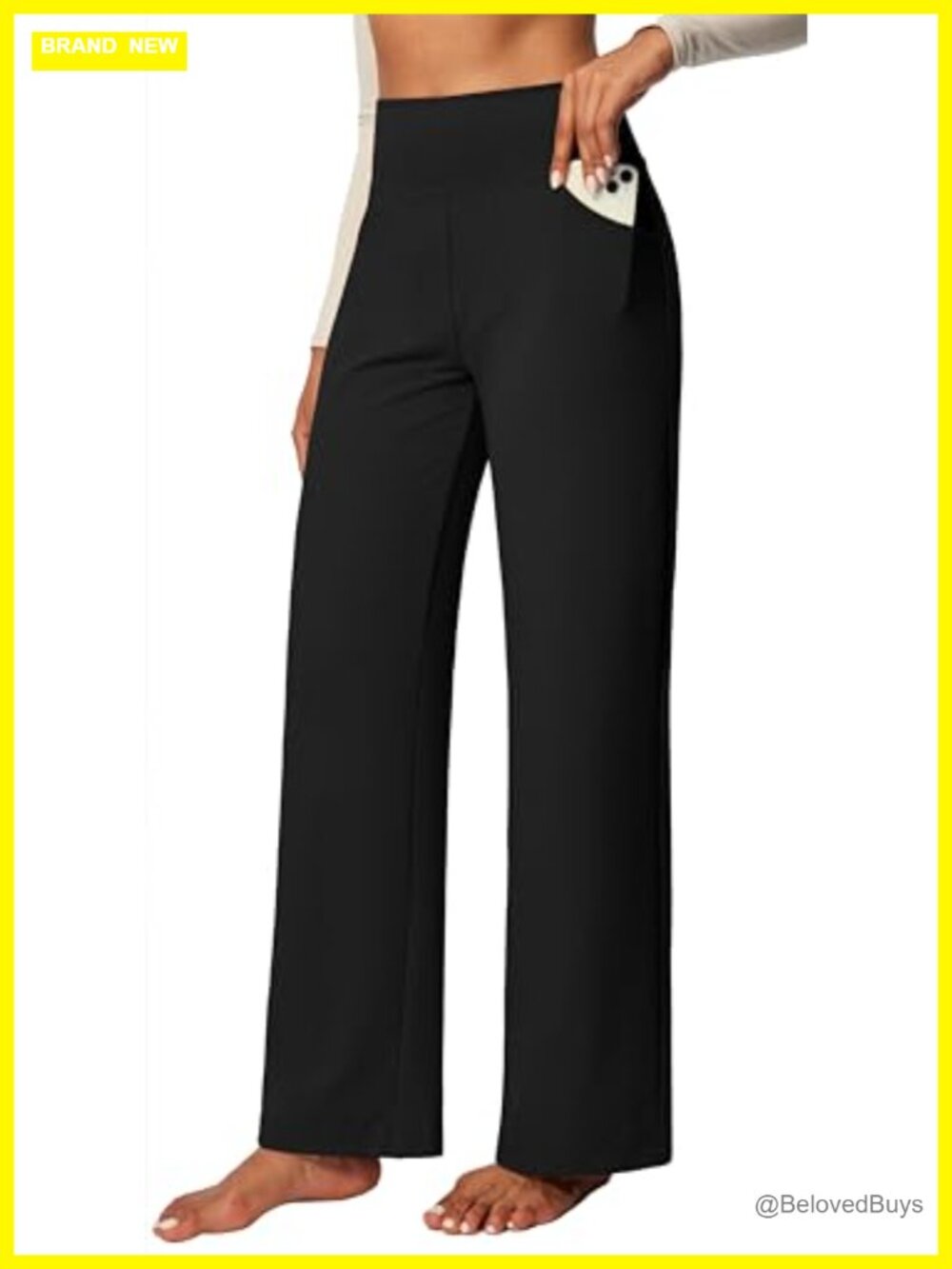IUGA Wide Leg Yoga Pants High Waist Tummy Control Pull On Work Office Pants